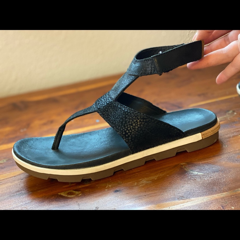 Sorel women’s black leather sandal